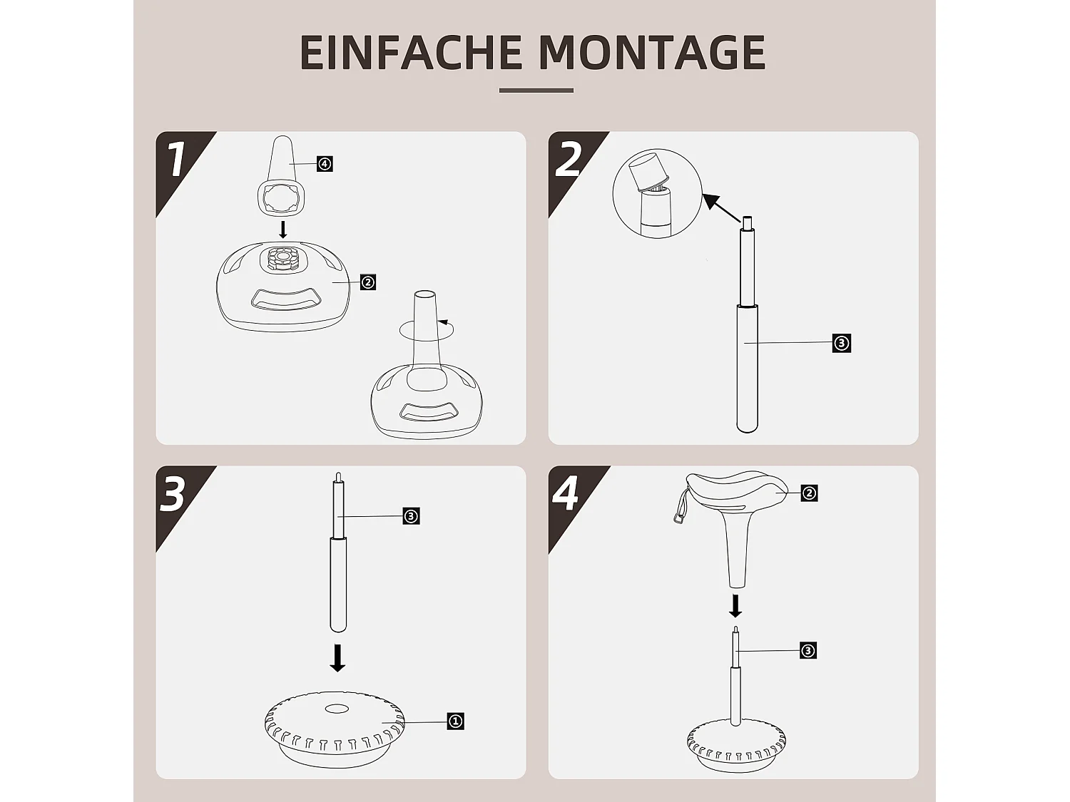 Tabouret bureau pivotant réglable tissu mousse ergonomique 68,5-83,5 cm brun