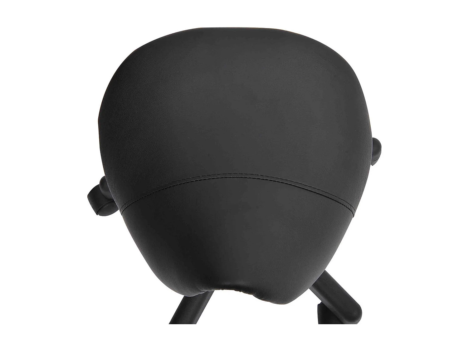 Taburete giratorio de cuero sintético con ruedas y altura ajustable para sala de estar y oficina, color negro