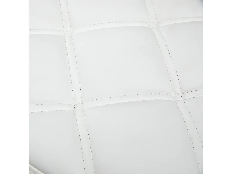 Tabouret roulant regolabile in altezza in simile cuoio bianco pivotante per ufficio e salone Ø35,5 cm