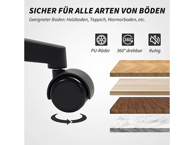 Chaise de bureau ergonomique tissu effet laine avec accoudoirs dossier haut réglable gris foncé