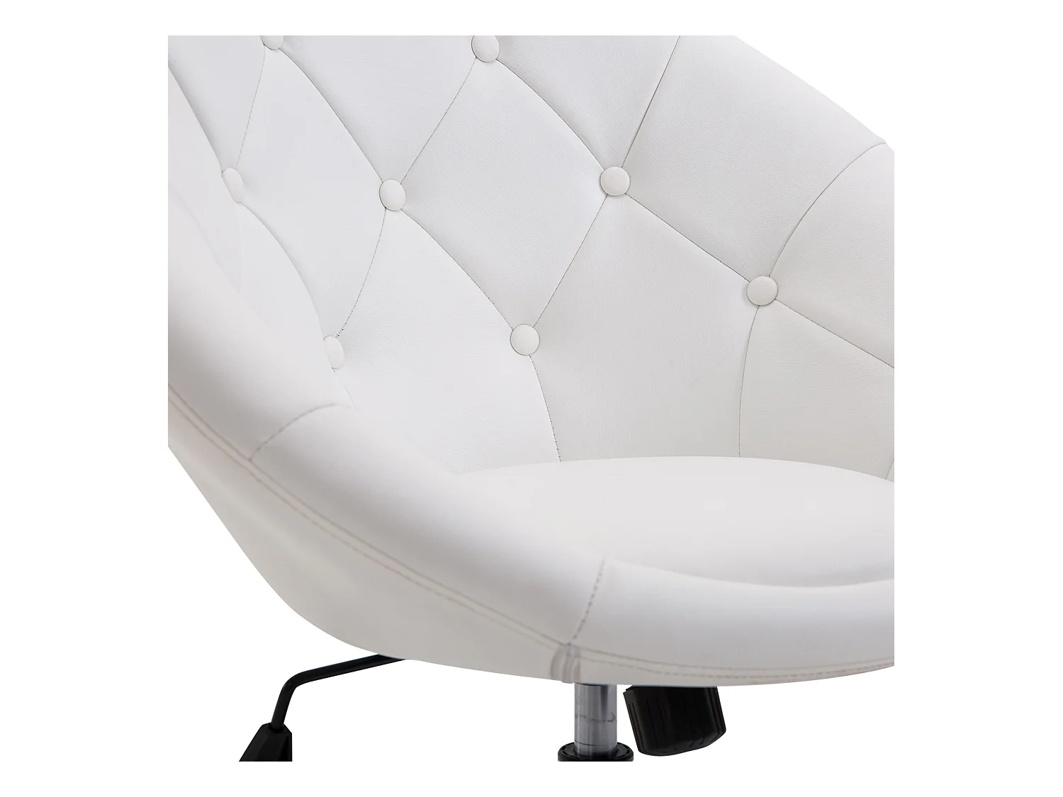 Taburete de trabajo giratorio de metal PU ajustable para oficina, sala de estar, bar, blanco y negro, 56 x 71 x 78-90 cm