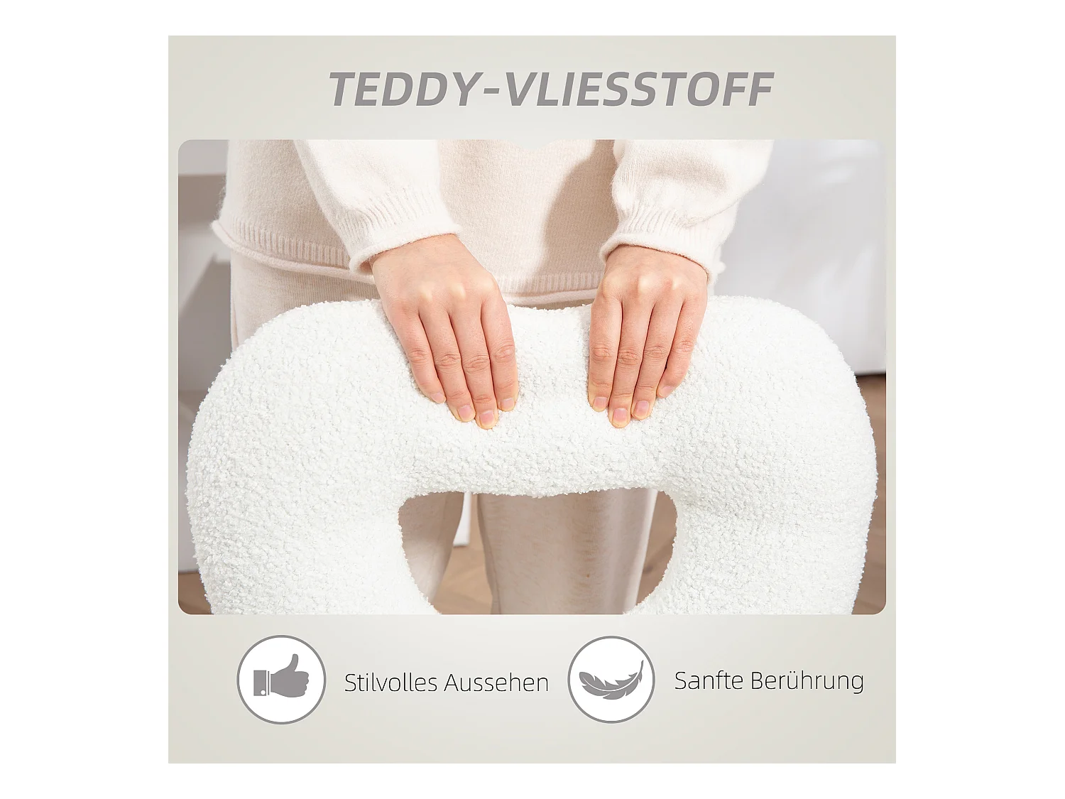 Fauteuil Bureau Cœur Teddy-Fleece bianco senza protezioni regolabili per l'home office