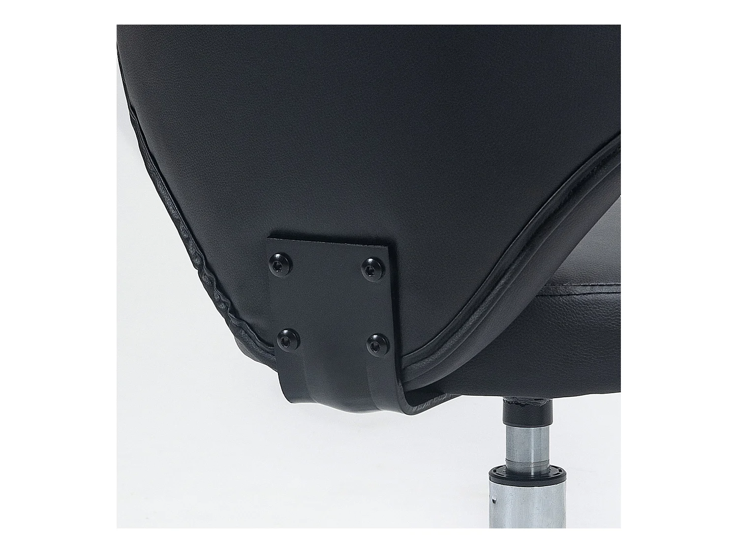 Tabouret massaggio PU noir siège regolabile ergonomico 360° metallo cromato 49-64cm