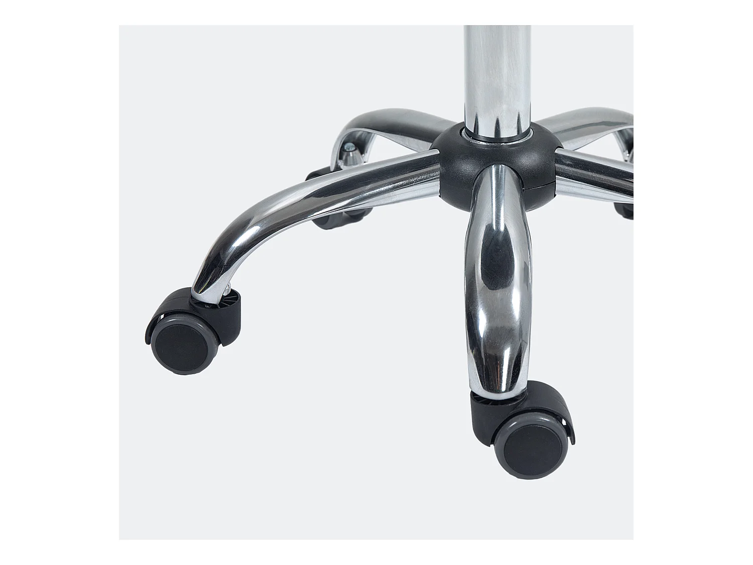 Tabouret massaggio PU noir siège regolabile ergonomico 360° metallo cromato 49-64cm