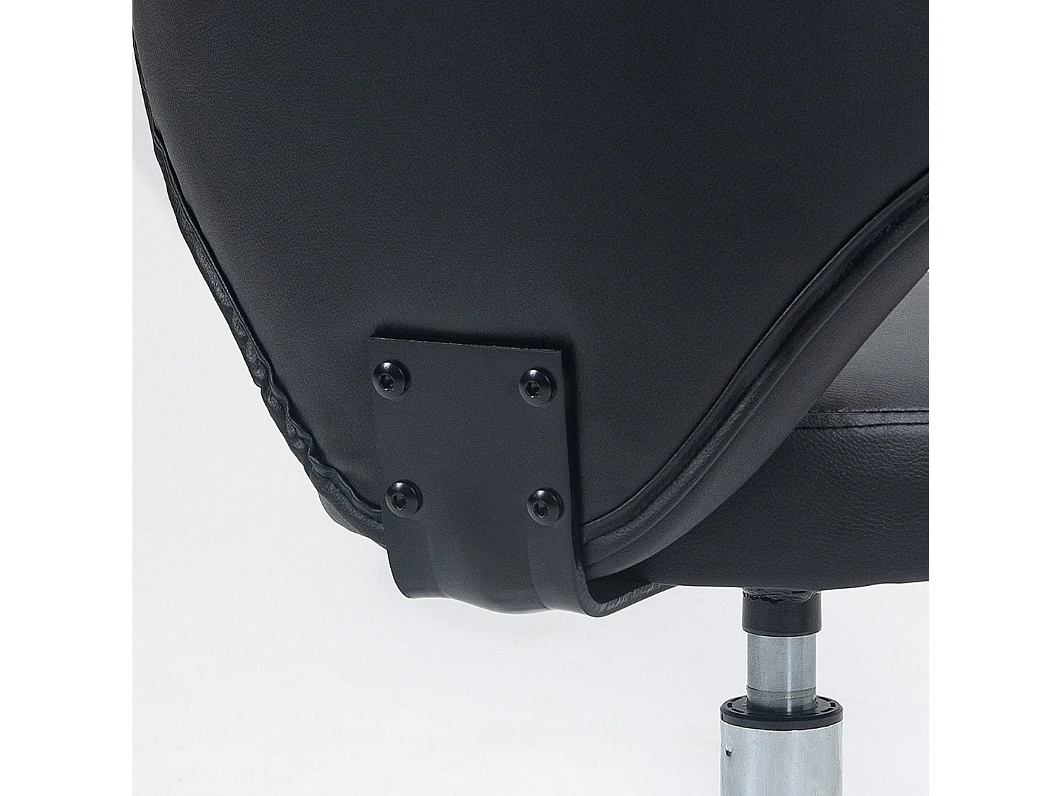 Tabouret massaggio PU noir siège regolabile ergonomico 360° metallo cromato 49-64cm