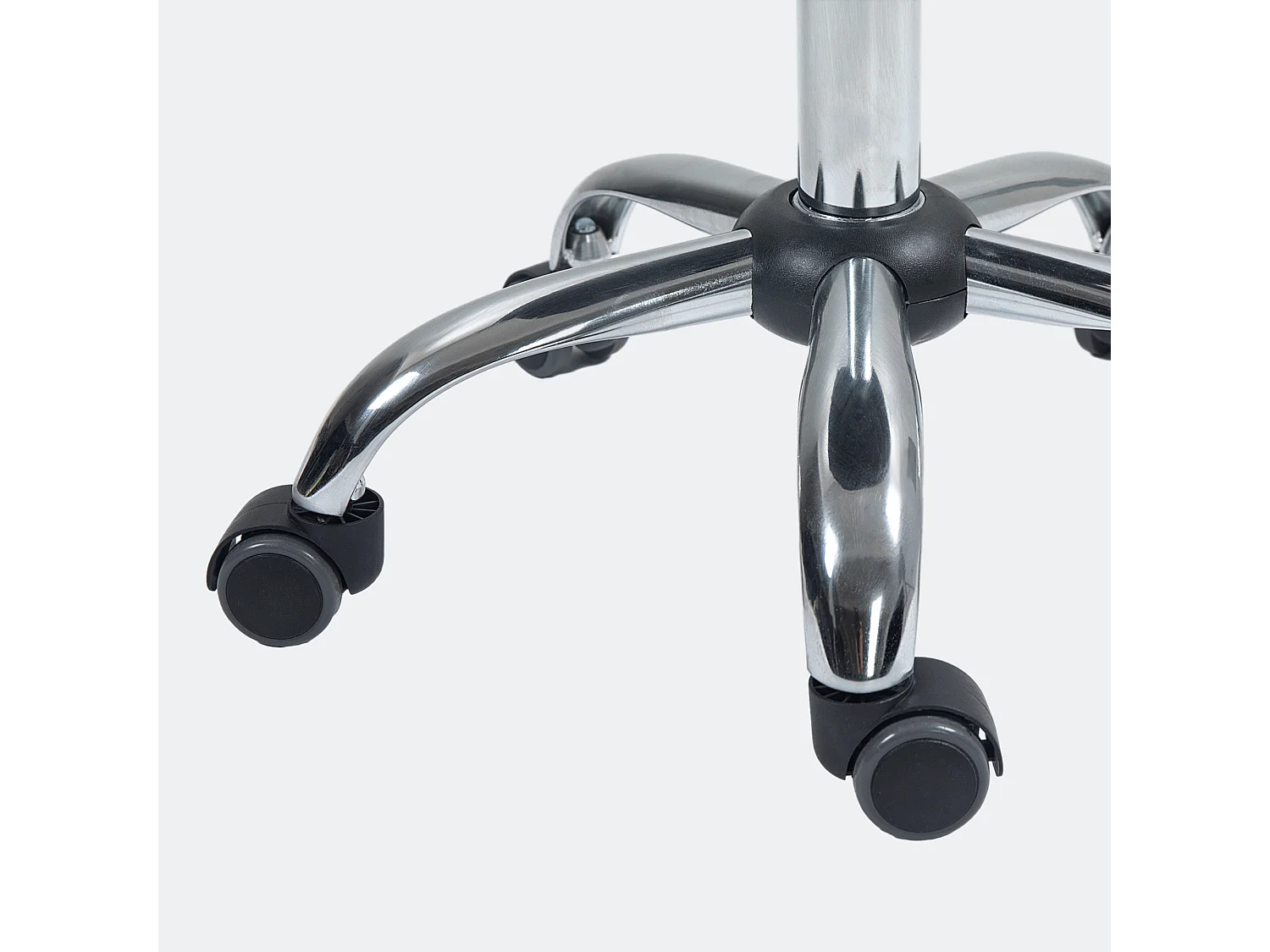 Tabouret massaggio PU noir siège regolabile ergonomico 360° metallo cromato 49-64cm