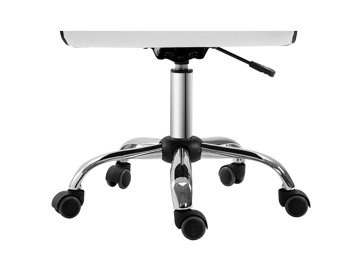 Taburete regulable sin brazos piel sintética giratorio para salón blanco 78-90 cm