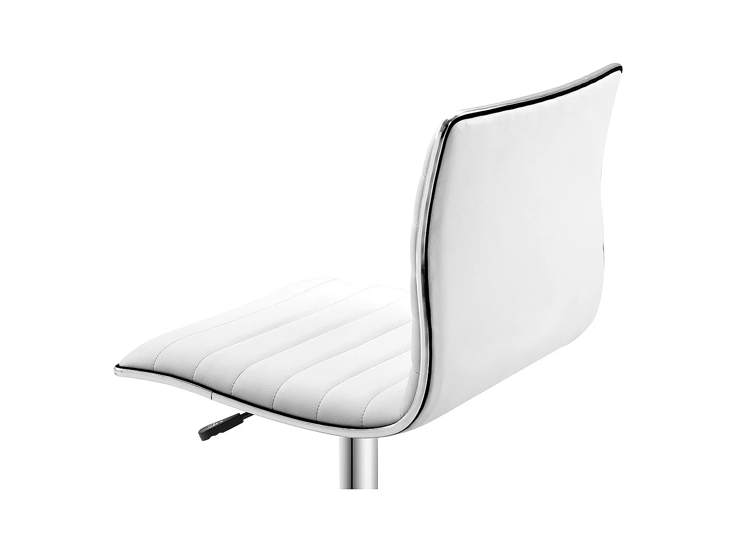 Taburete regulable sin brazos piel sintética giratorio para salón blanco 78-90 cm