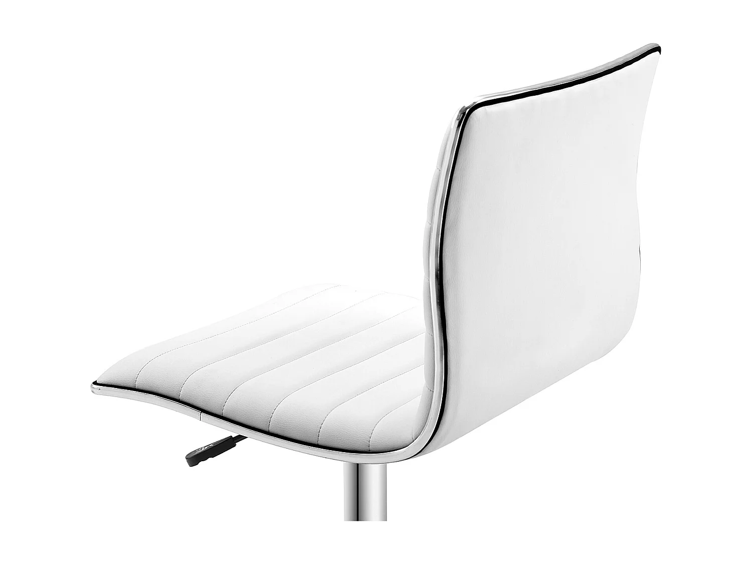 Tabouret regolabile senza accodoirs cuir synthétique pivotant pour salon blanc 78-90 cm