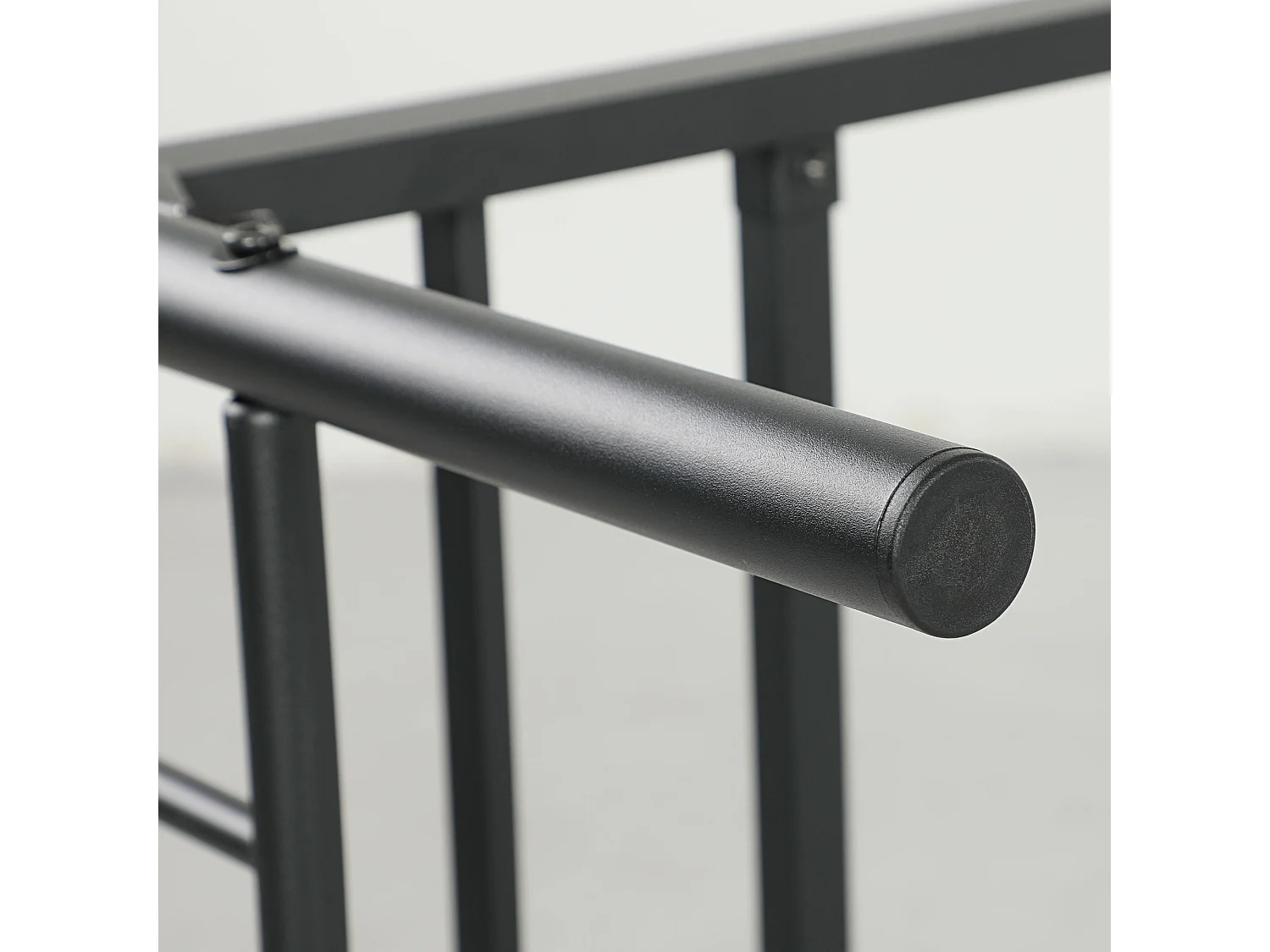 Estructura de cama plegable 200x90 cm en metal, altura 82,5 cm, robusta y práctica, Color Negro