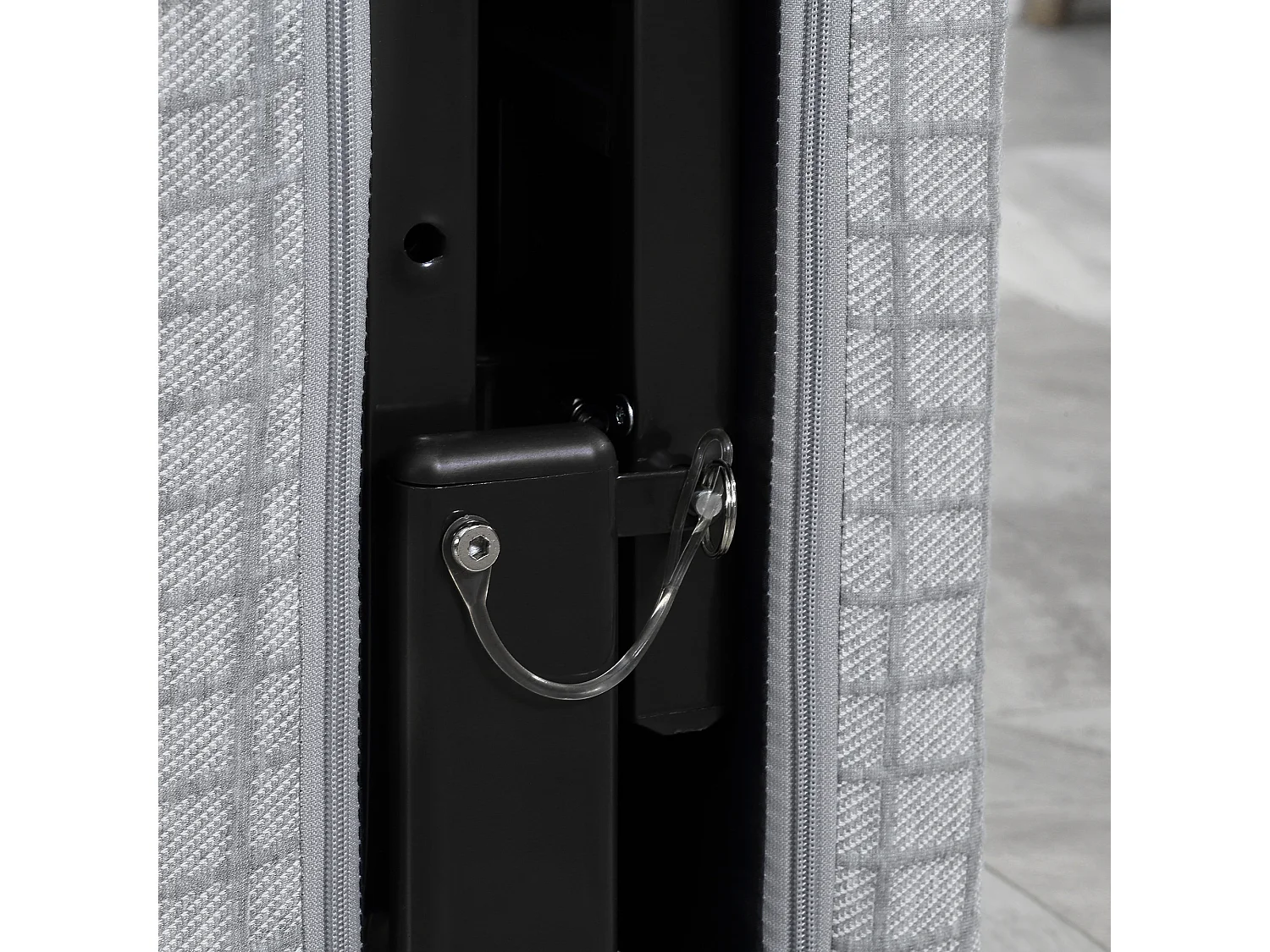 Lit d'appoint pliant 190x76x33cm in acciaio con roulette e dossier regolabile, grigio chiaro e nero