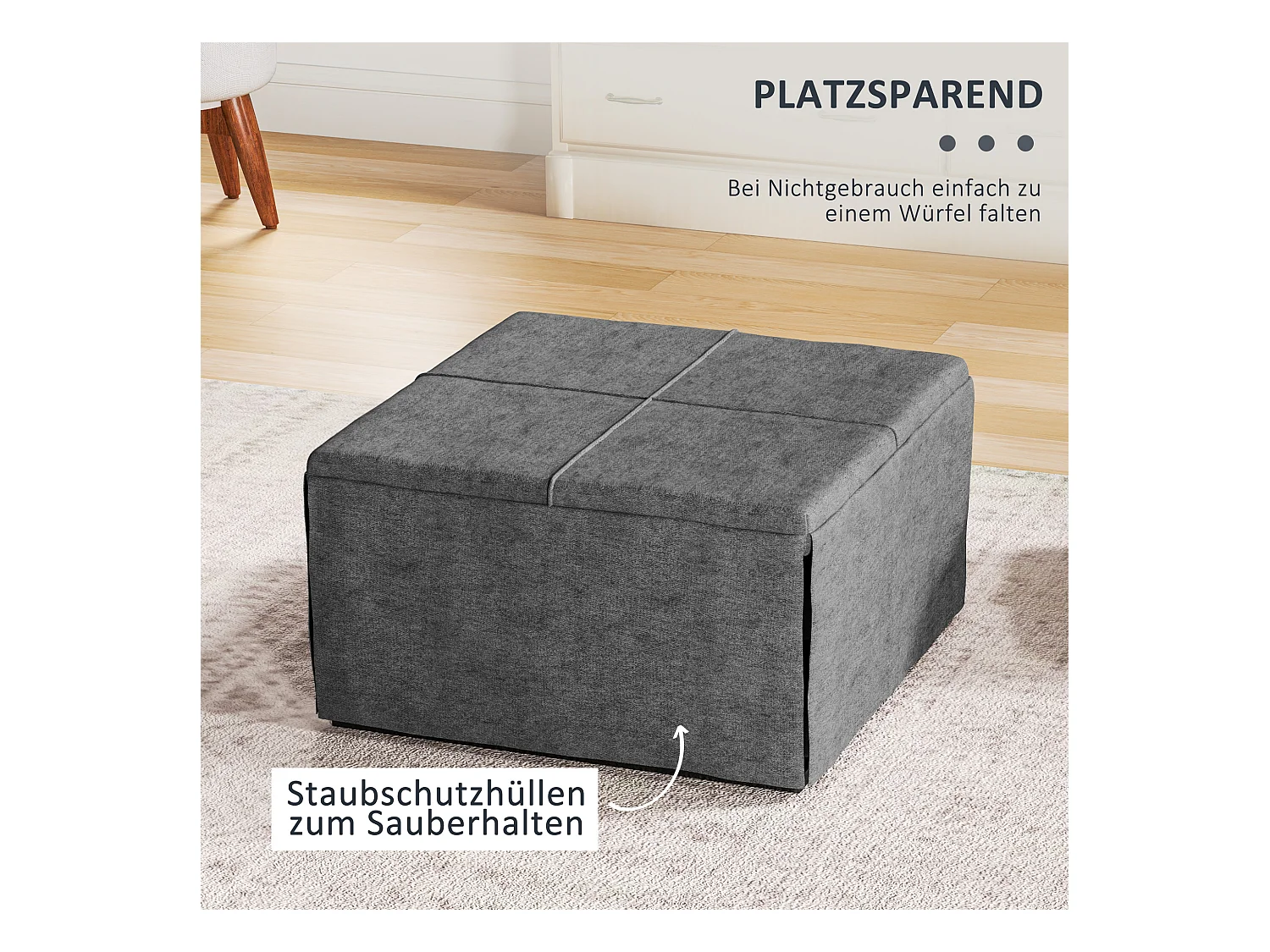 Cama plegable para invitados 190x60 cm de metal y espuma de 8 cm, para adultos, plegable, color gris