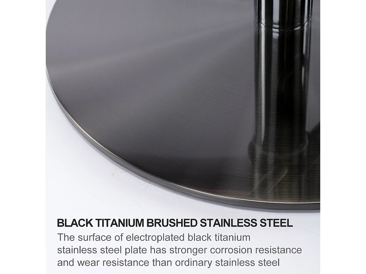 Taburete de bar de cuero napa, acero inoxidable, respaldo ajustable y giratorio 360°, moderno gris