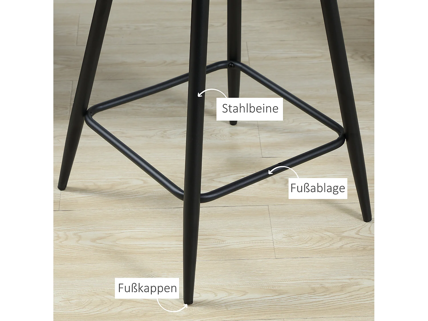 Tavolini da bar 2 pezzi grigio in poliestere con dossier piedi in acciaio per cucina 50x53x94 cm