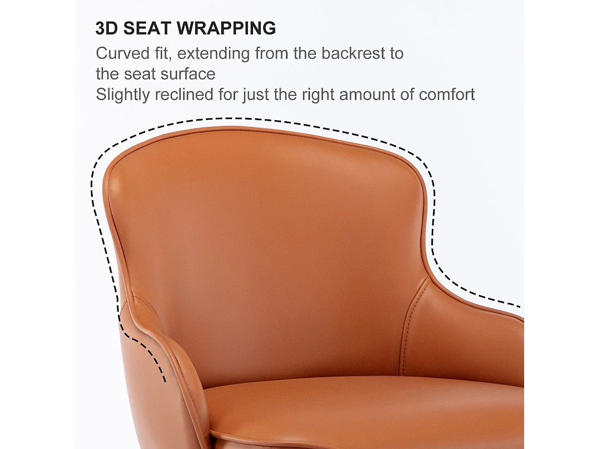 Banco alto de aço inoxidável com couro Nappa ajustável, giratório 360°, altura ajustável, marrom