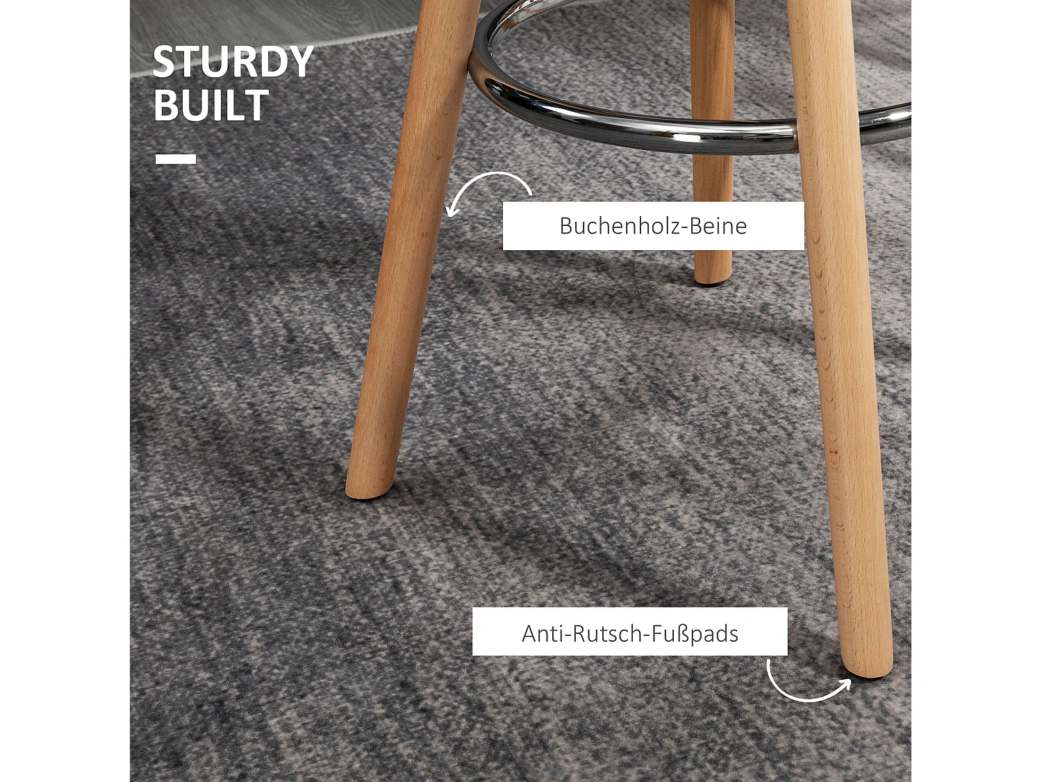 Tabourets de bar lotto 2 simili cuir blanc dossier haut repose-pieds pour kitchen 38,5x42,5x91 cm