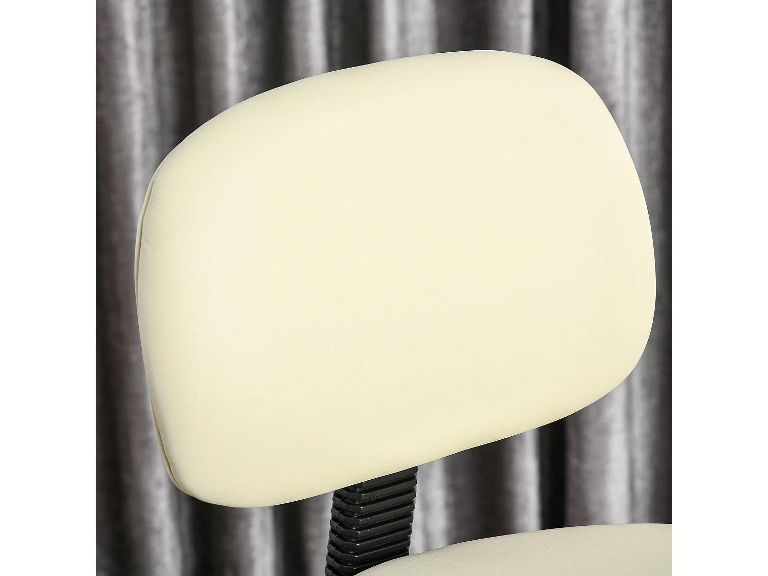 Tavolo da bar regolabile simile cuoio rotante con dossier e roulette per cucina bar beige 56x57x104-127 cm