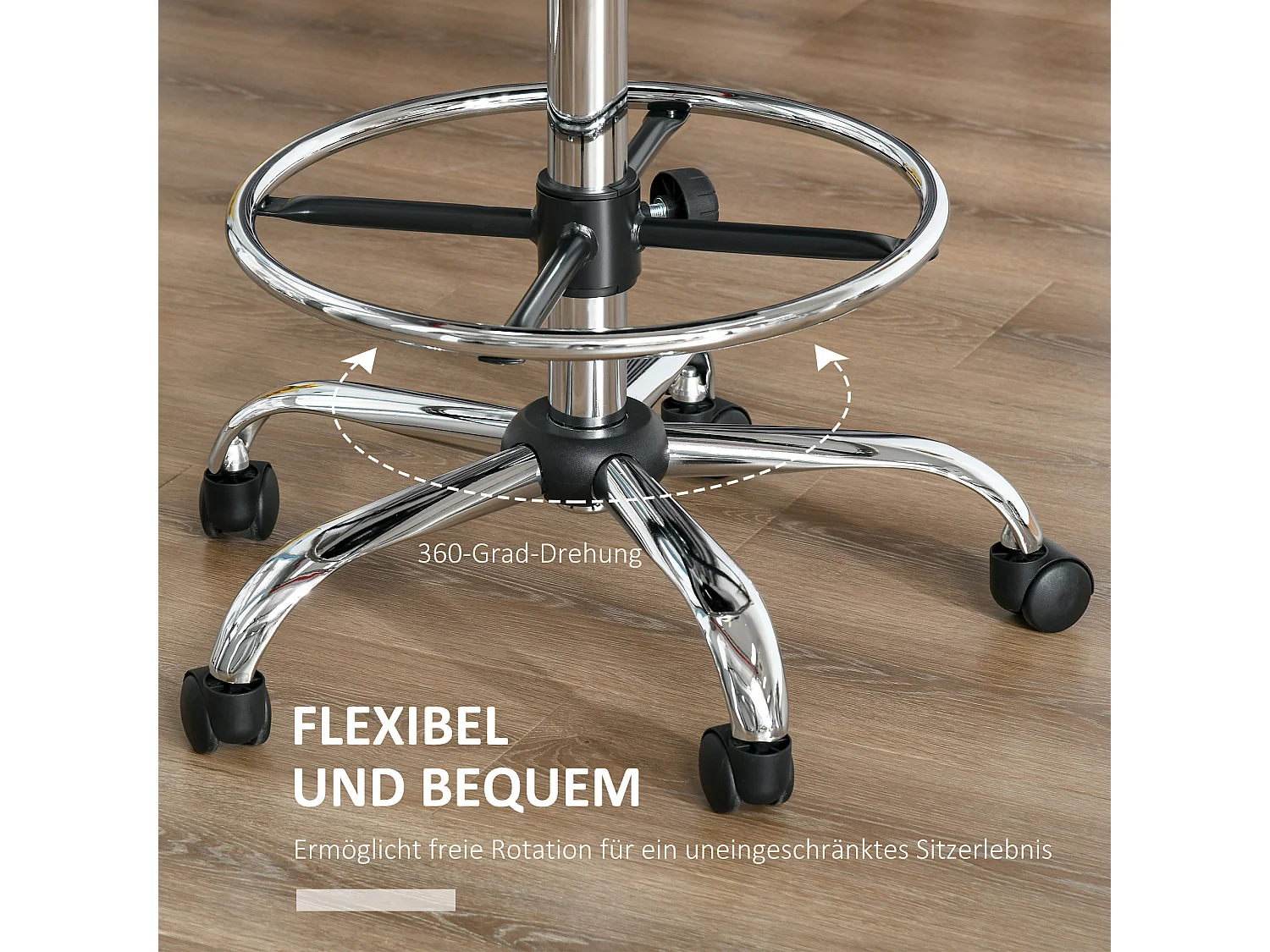 Taburete de bar giratorio ajustable de piel sintética con respaldo y ruedas para barra de cocina, color beige, 56 x 57 x 104-127 cm