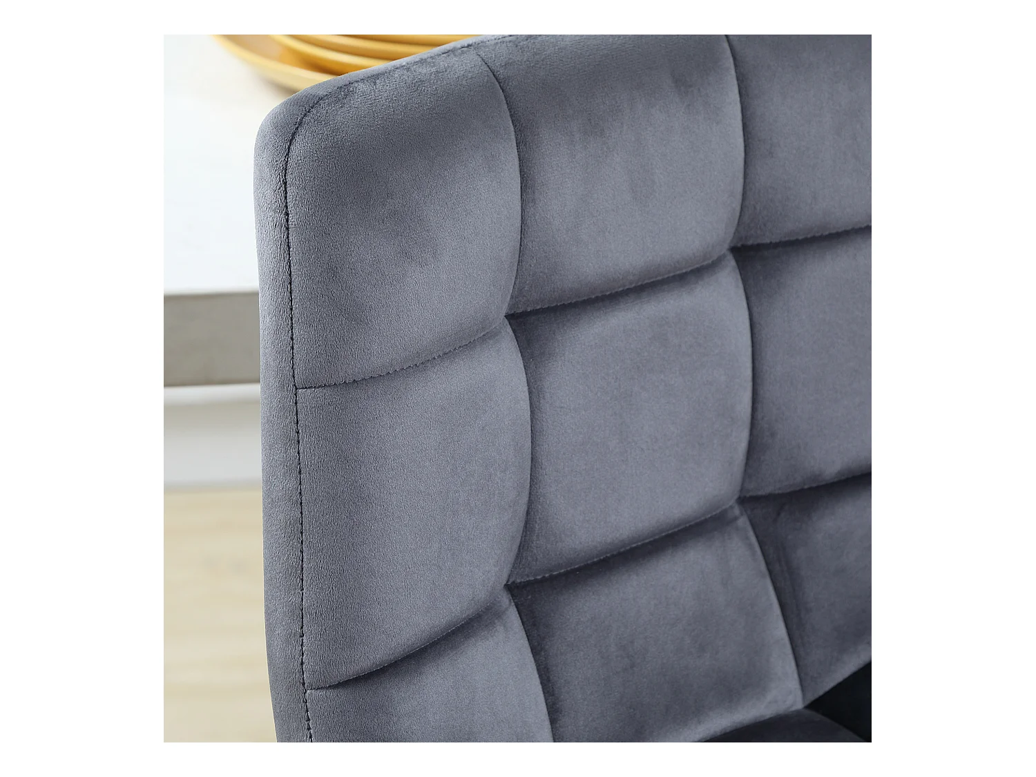 2 bancos altos de veludo com encosto e pernas de metal 105 cm design moderno para cozinha cinza