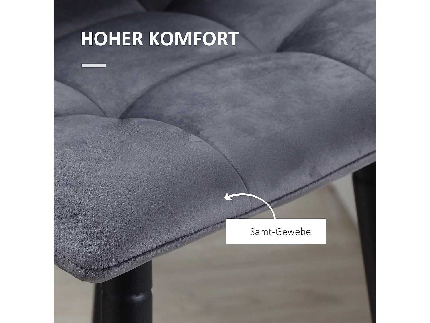 2 taburetes de bar de terciopelo con respaldo y patas de metal de 105 cm, diseño moderno para cocina en gris