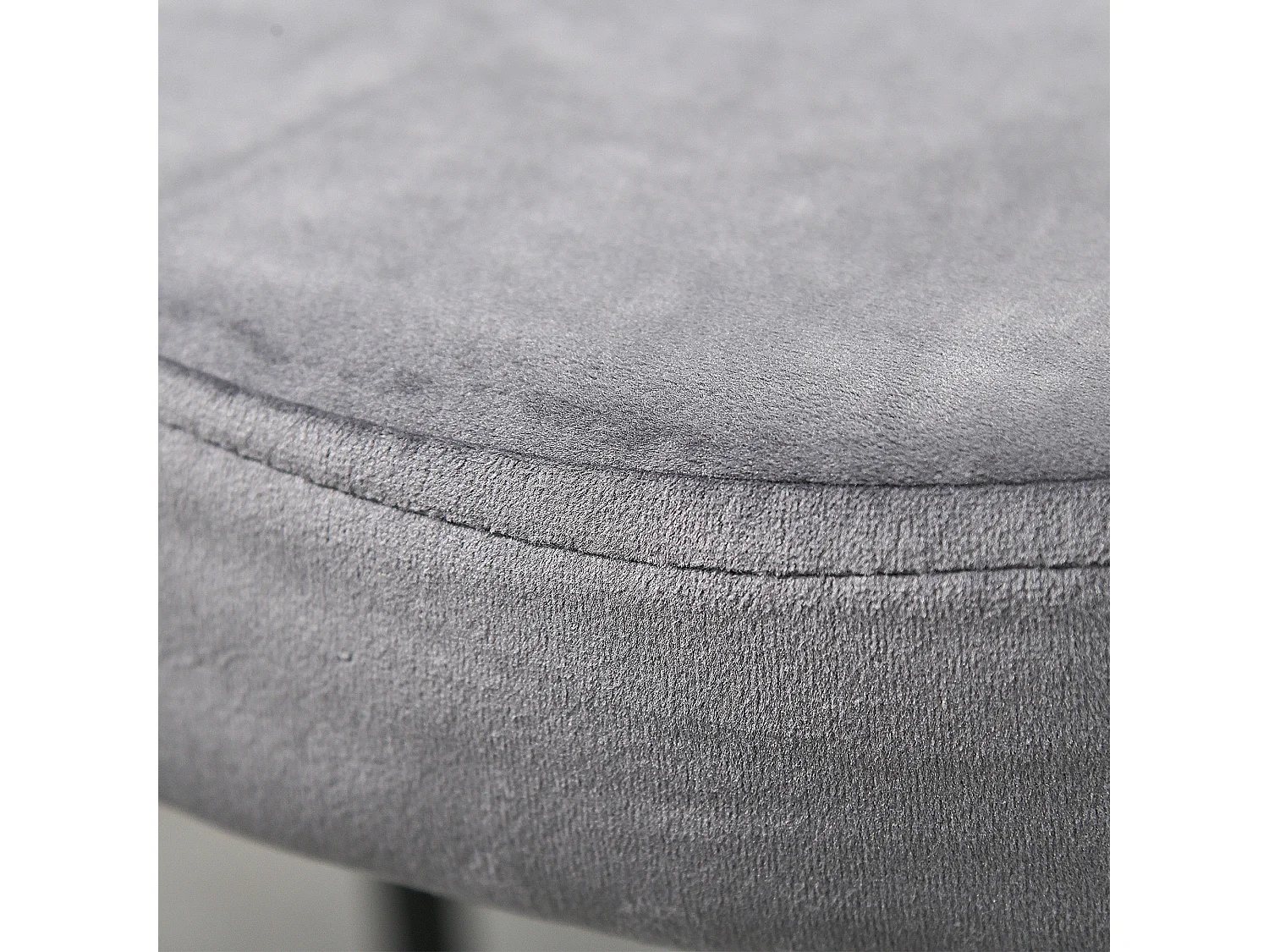 Tabouret cuisine lot de 4 empilable métal gris assise velours rembourrée moderne pour salle à manger