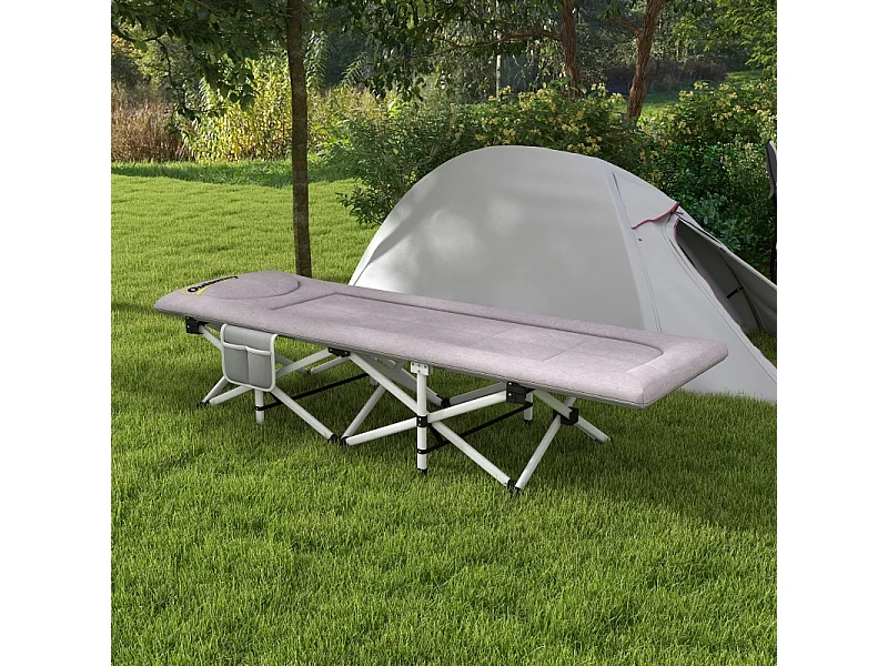 Lampada da campeggio flessibile in poliestere con sacca da trasporto 200x65x42 cm grigia, robusta fino a 200 kg