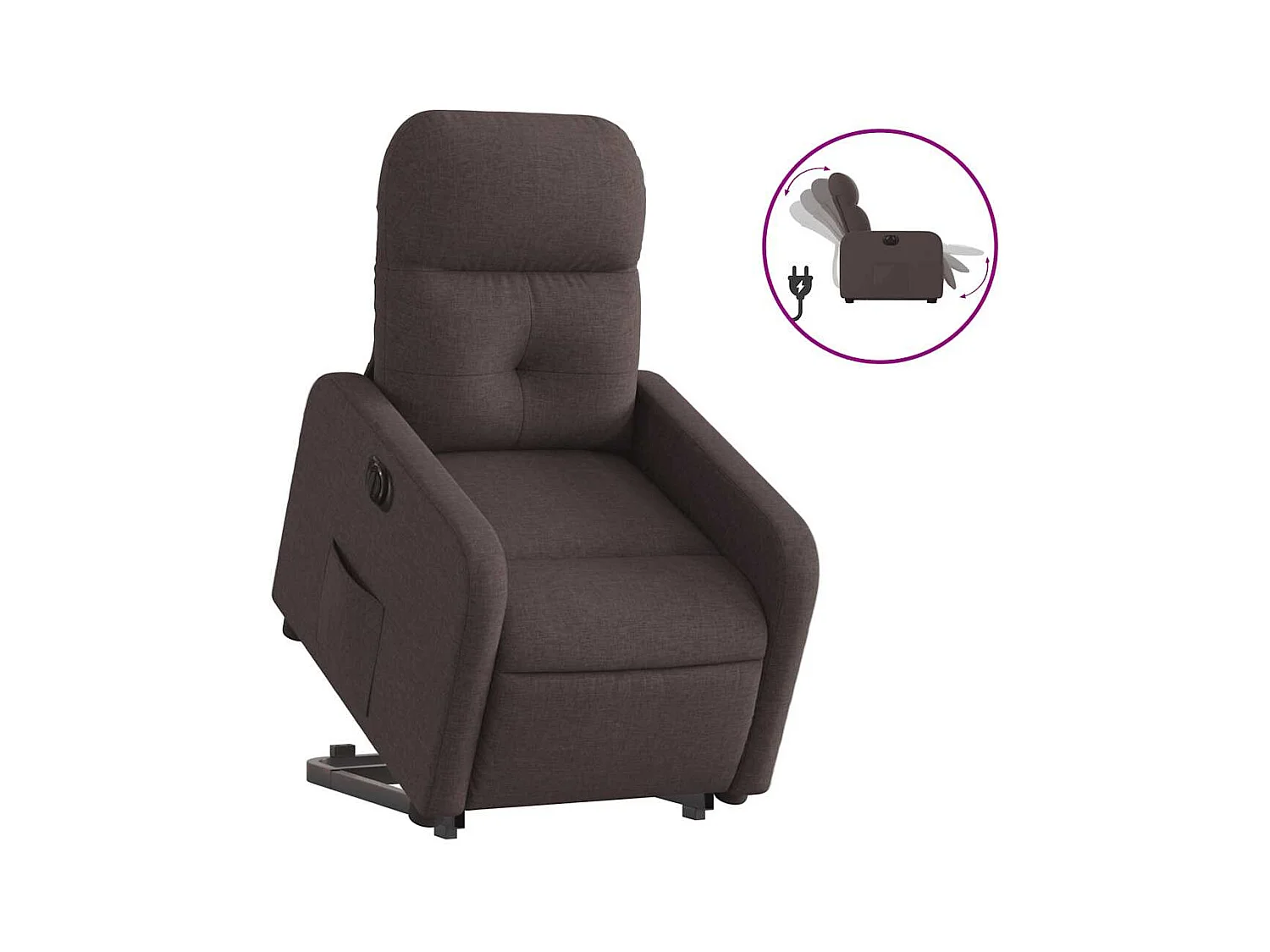 Fauteuil inclinable électrique-Chaise de relax-Fauteuil TV marron foncé tissu SHL3926