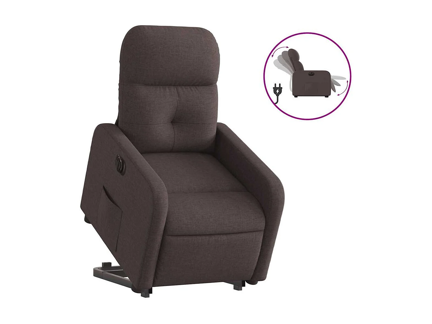 Fauteuil inclinable électrique-Chaise de relax-Fauteuil TV marron foncé tissu SHL3926