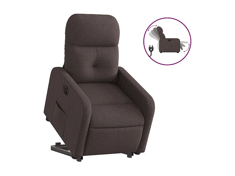 Fauteuil inclinable électrique-Chaise de relax-Fauteuil TV marron foncé tissu SHL3926