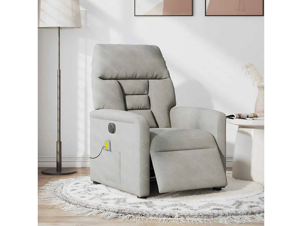 Fauteuil inclinable électrique-Chaise de relax-Fauteuil de Massage gris clair SHL1936