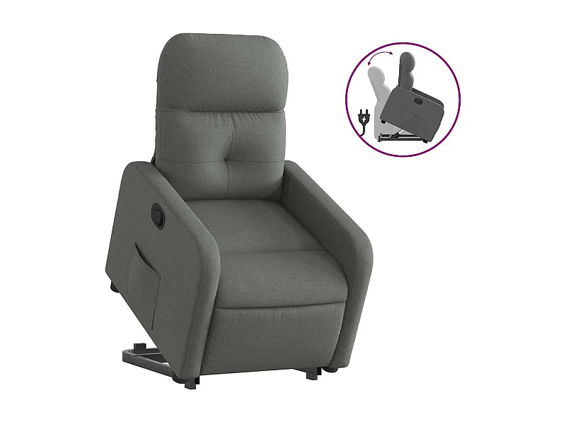 Sillón de relax | Silla | Sillón reclinable elevable de tela gris oscuro SHL6581