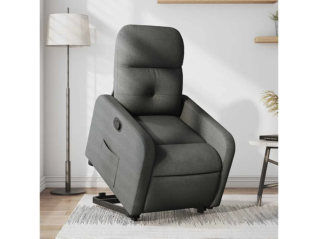 Fauteuil inclinable-Chaise de relax-Fauteuil TV Gris foncé Tissu SHL3664