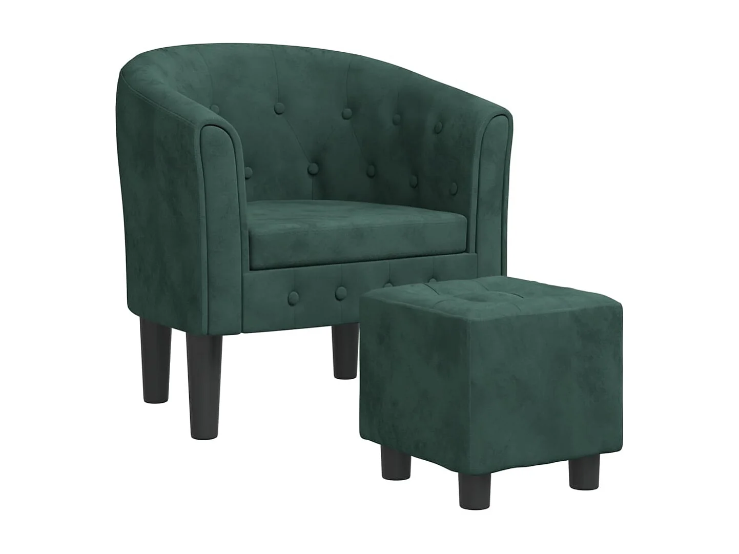 Fauteuil de salon-Fauteuil relax avec repose-pied vert foncé velours SHL4459