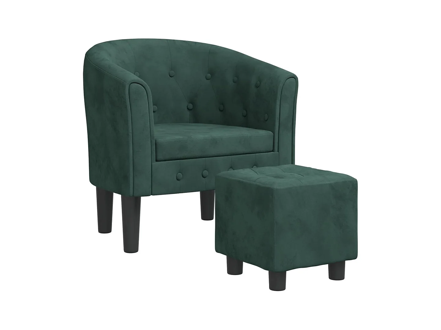 Fauteuil de salon-Fauteuil relax avec repose-pied vert foncé velours SHL4459