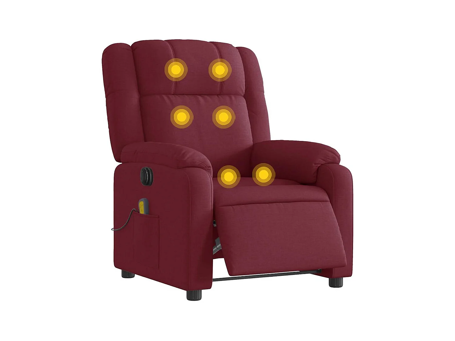 Poltrona reclinável de massagens elétrica tecido vermelho tinto SHL12230