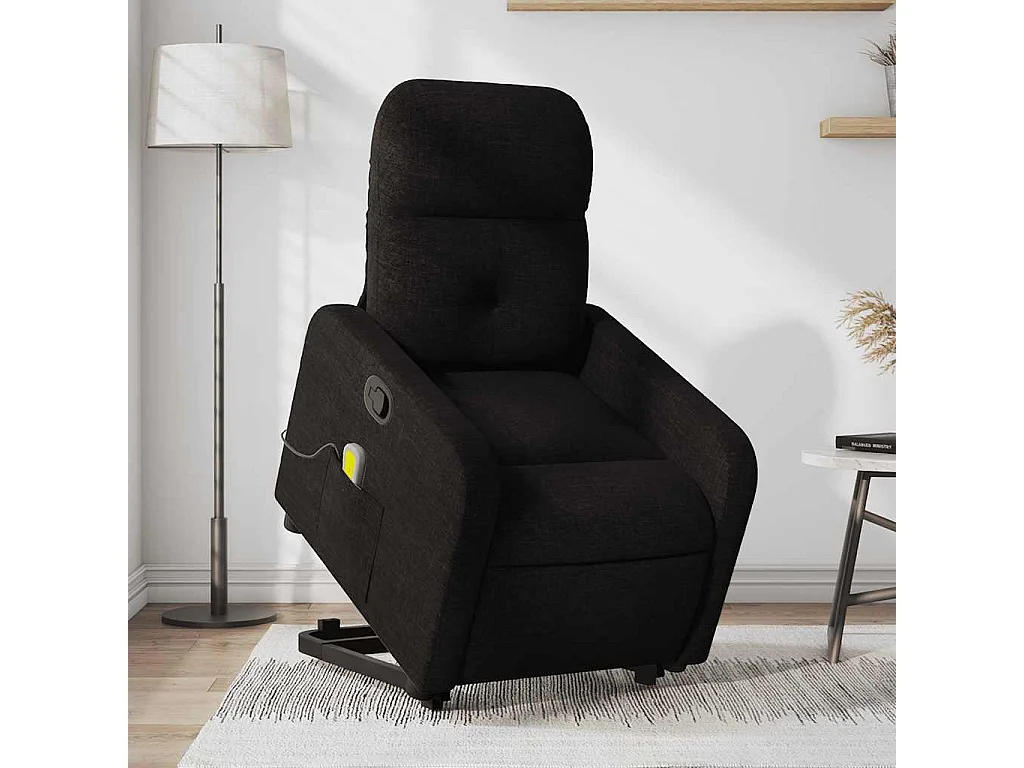 Fauteuil inclinable-Chaise de relax-Fauteuil de Massage Noir Tissu SHL1364