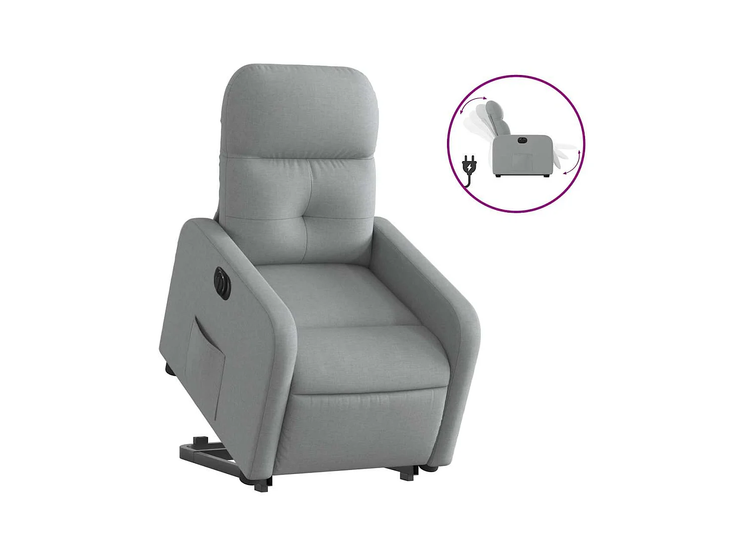 Fauteuil inclinable électrique-Chaise de relax-Fauteuil salon gris clair tissu SHL1276