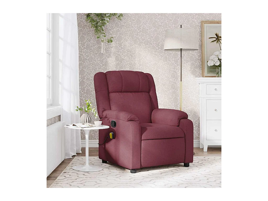 Poltrona de massagens reclinável tecido vermelho tinto SHL939102