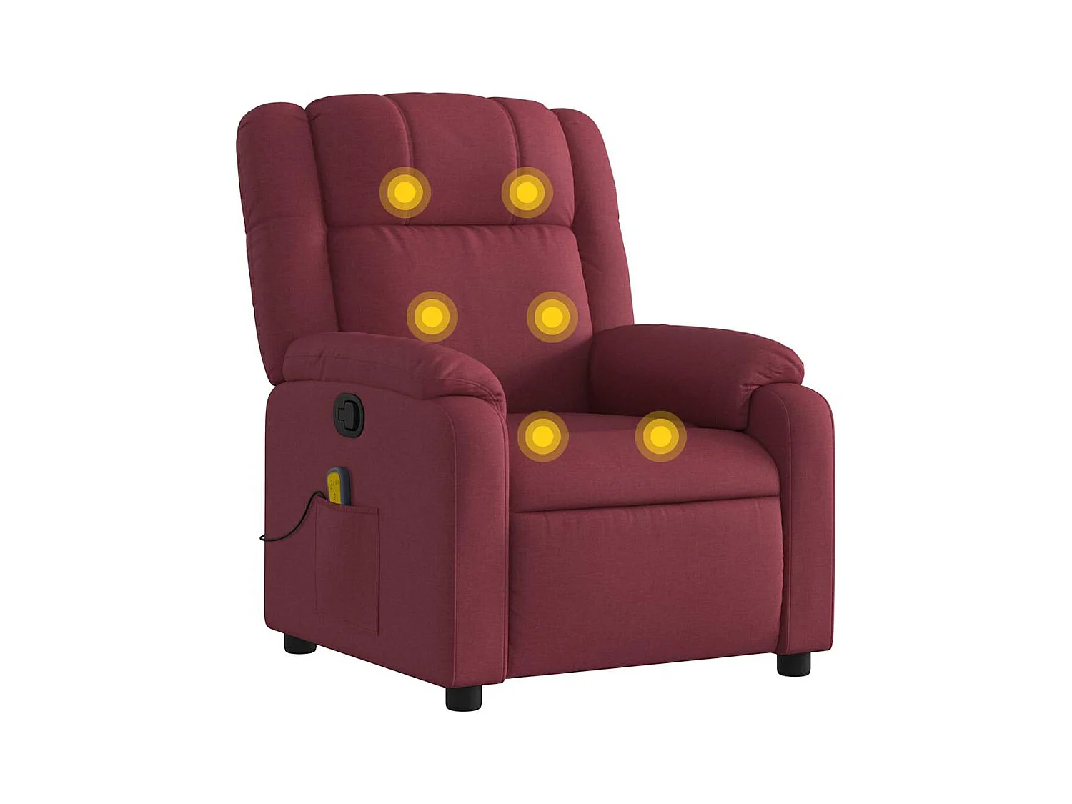 Fauteuil inclinable-Chaise de relax-Fauteuil de Massage Rouge bordeaux Tissu SHL1976