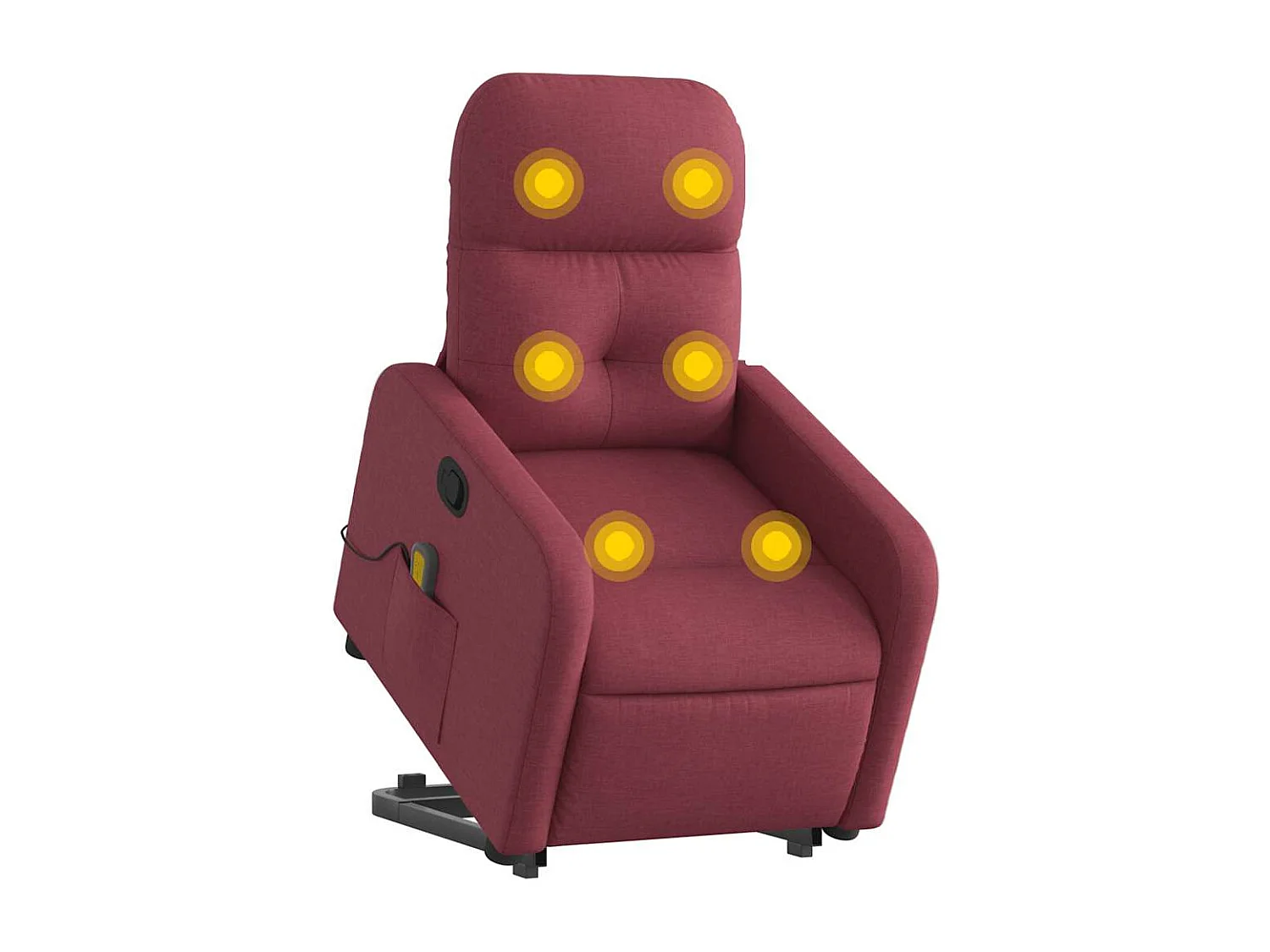 Fauteuil inclinable-Chaise de relax-Fauteuil de Massage Rouge bordeaux Tissu SHL3575