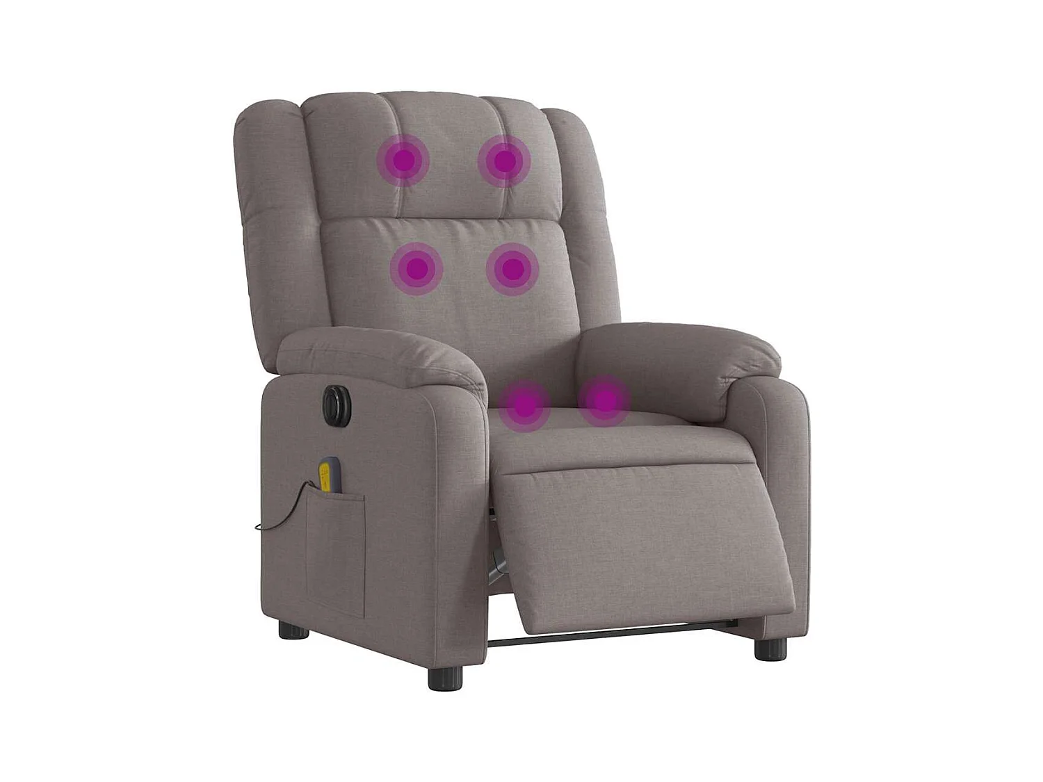 Fauteuil inclinable électrique-Fauteuil de massage de Salon Taupe Tissu SHL2886