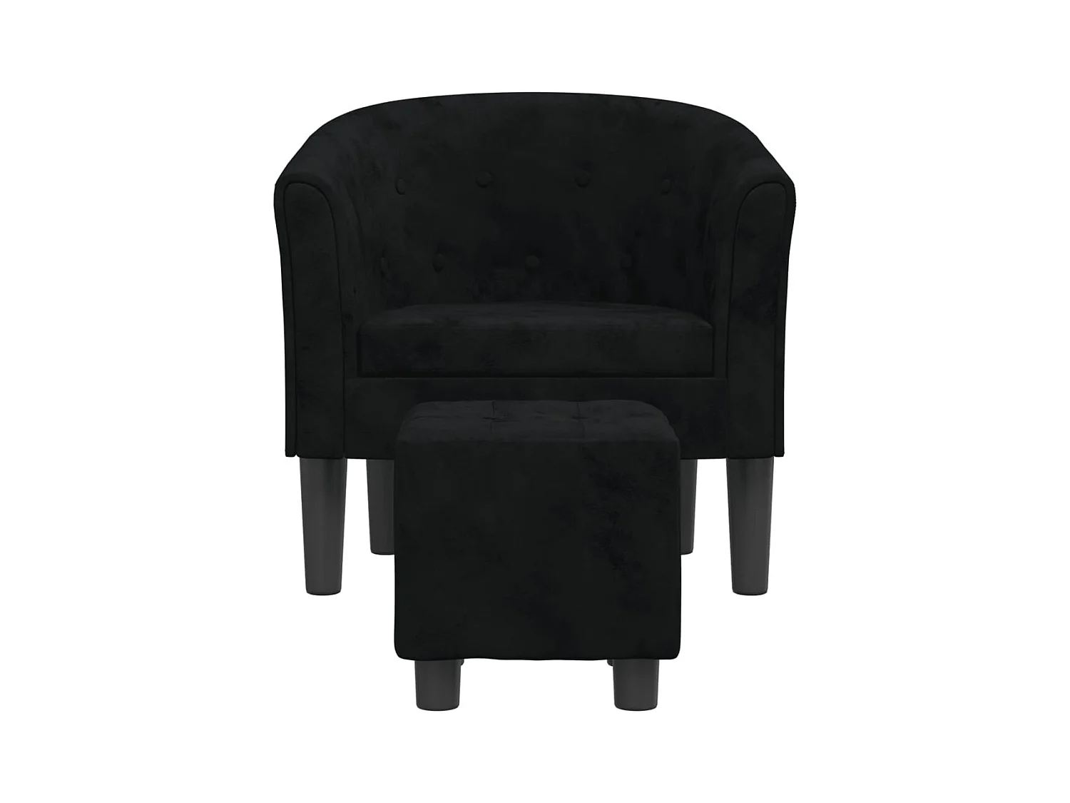 Fauteuil de salon-Fauteuil relax avec repose-pied noir velours SHL3685