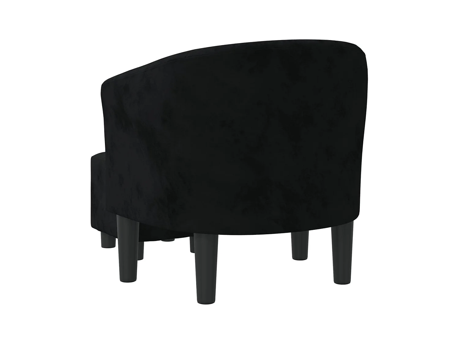 Fauteuil de salon-Fauteuil relax avec repose-pied noir velours SHL3685