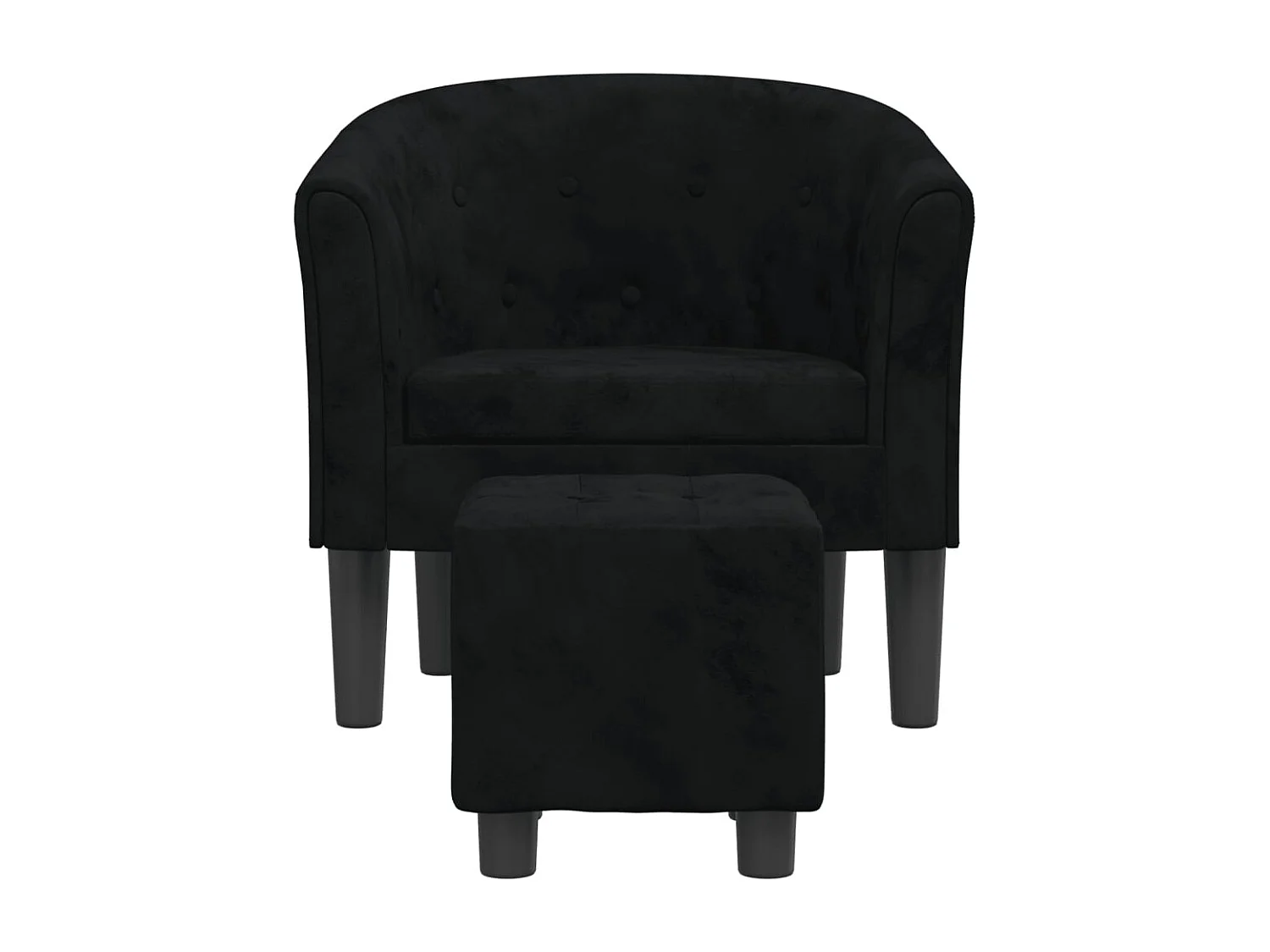 Clubsessel mit Fußhocker | Relaxsessel indoor Schwarz Samt SHL37425