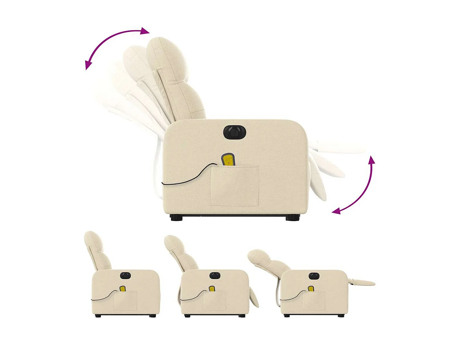 Poltrona elétrica elevatória massagens tecido creme SHL174229