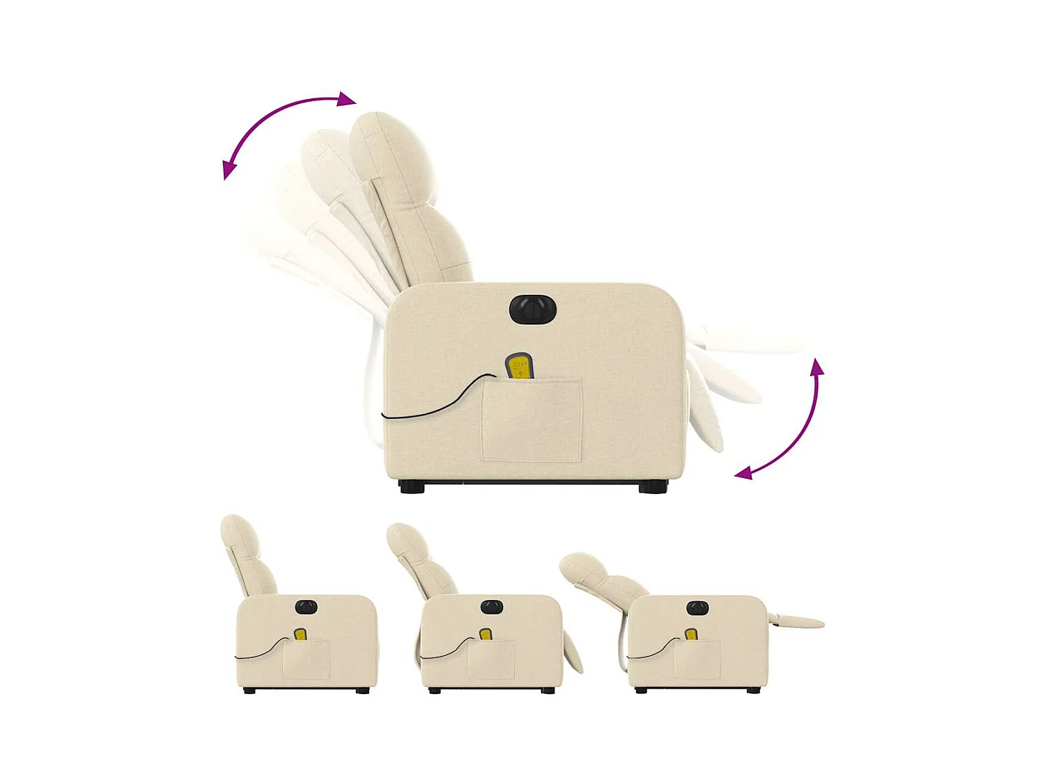 Sillón de salón | Silla | Sillón de masaje eléctrico reclinable elevable tela crema SHL2527