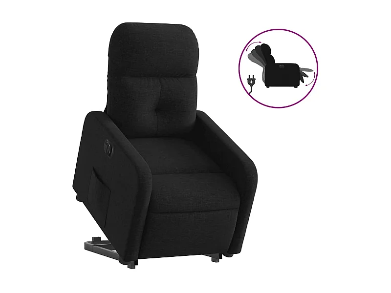Silla de relax | Sillón eléctrico reclinable elevable de tela negro SHL8170