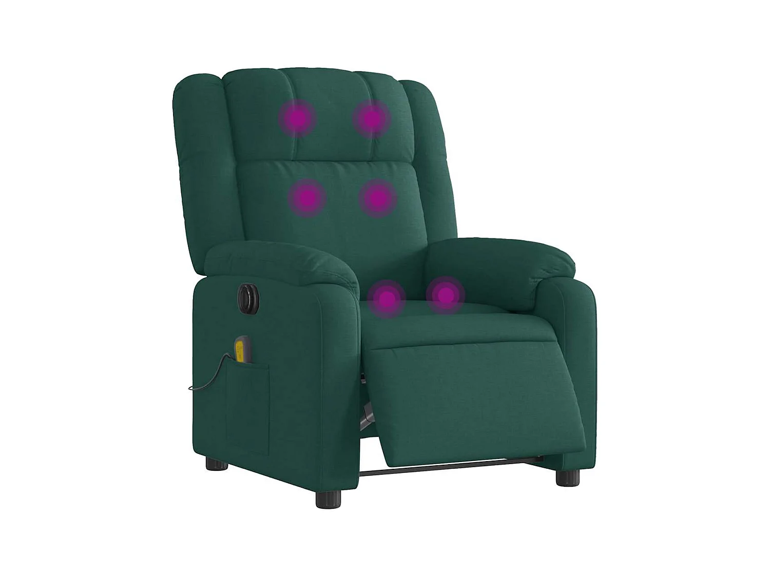 Sillón de relax | Sillón reclinable de masaje eléctrico tela verde oscuro SHL2457