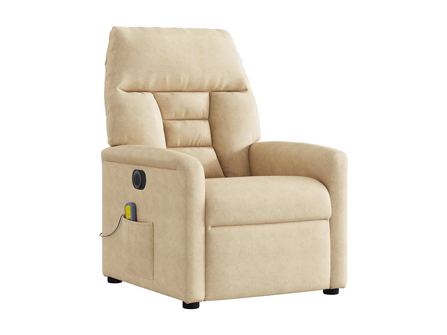 Sillón de relax | Sillón reclinable masaje eléctrico tela microfibra color crema SHL7292