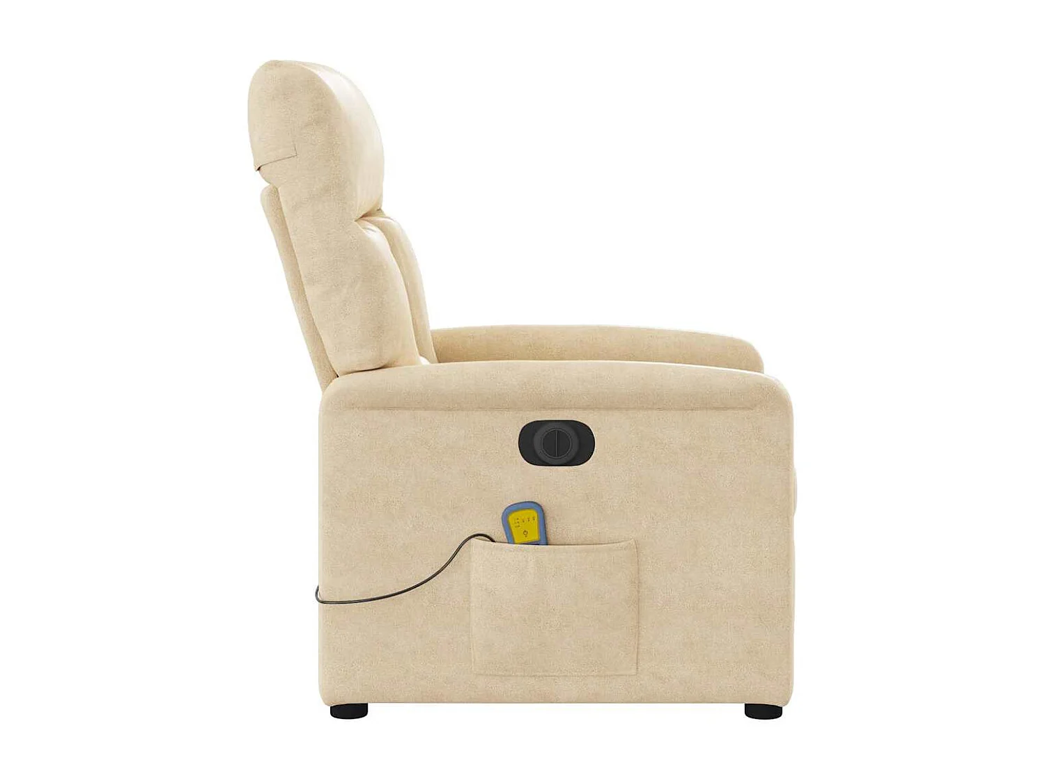 Sillón de relax | Sillón reclinable masaje eléctrico tela microfibra color crema SHL7292
